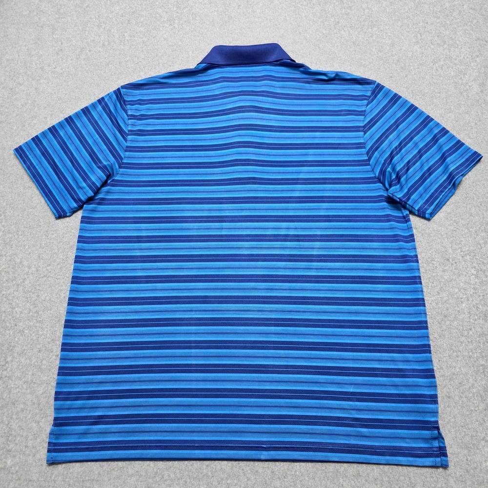 PGA Tour Airflux Men's XXL Blue Striped Short Sleeve Performance Golf Polo Shirt - Picture 3 of 11